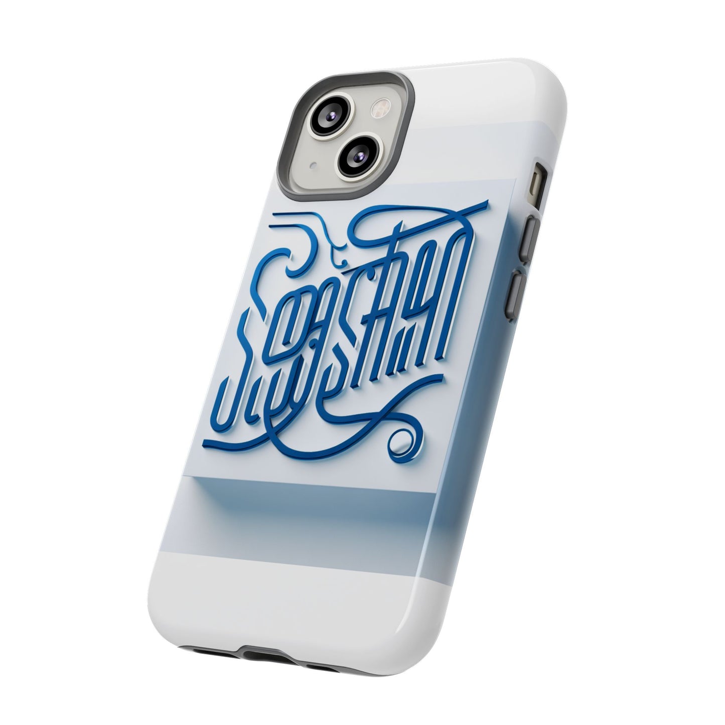 vibrant blue 3d alphabet phone case for stylish protection and unique expression compatible with iphone 13, 14, 15 & 16 – all models including pro, pro max & plus