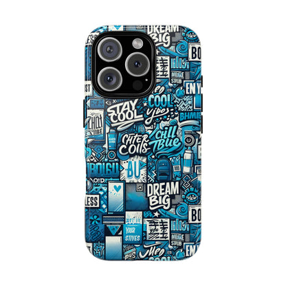 Vibrant 3D Graphic Phone Case for Men and Women – Unique Blue Design for Stylish Protection – Compatible with iPhone 13, 14, 15 & 16 – all models including Pro, Pro Max & Plus