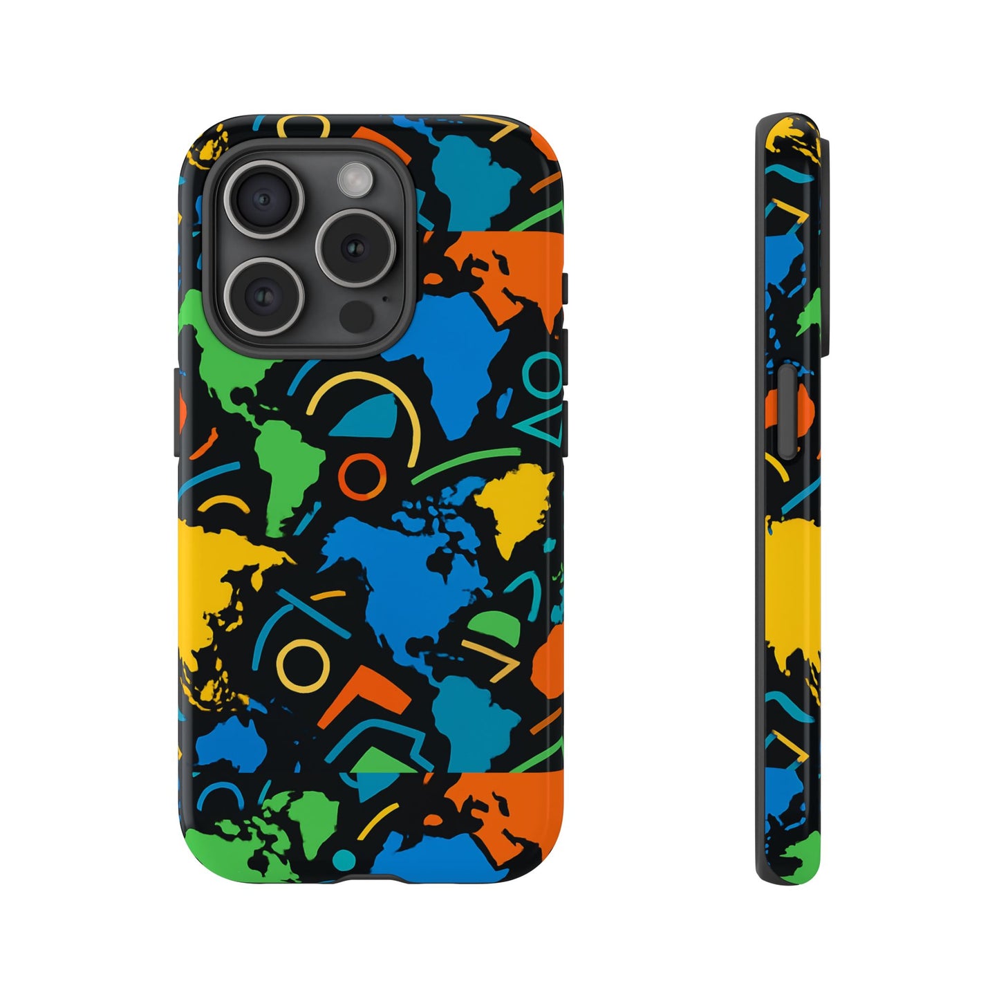 multicolour 3d geometric phone case for stylish protection and individuality compatible with iphone 13, 14, 15 & 16 – all models including pro, pro max & plus