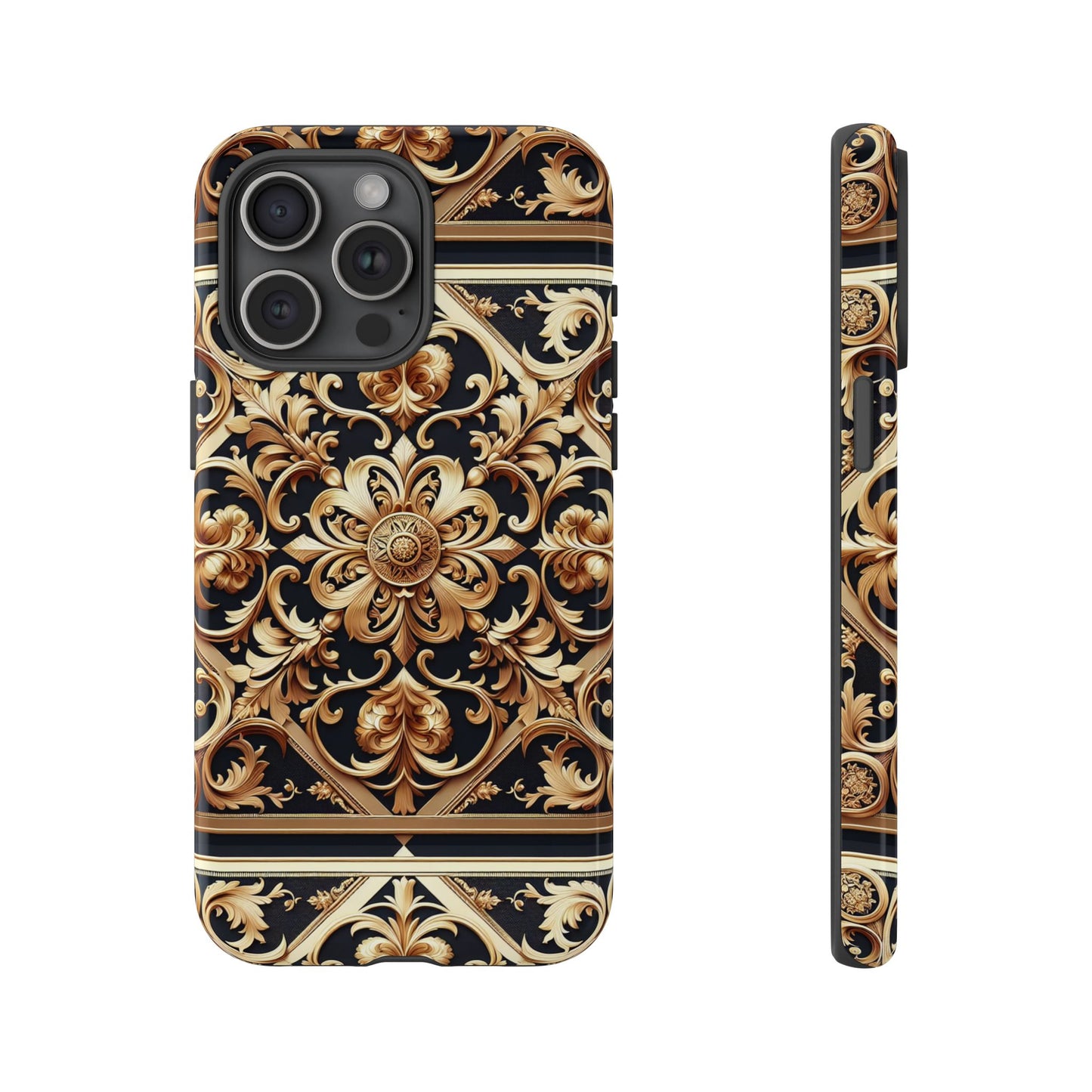 pattern image 5 vibrant anime comic style shockproof phone case with ornate baroque design compatible with iphone 13, 14, 15 & 16 – all models including pro, pro max & plus