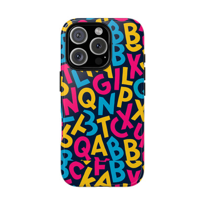 Multicolour 3D Wrap Phone Case with Playful Alphabet Design – Stylish Protection for Smartphones Compatible with iPhone 13, 14, 15 & 16 – All Models Including Pro, Pro Max & Plus