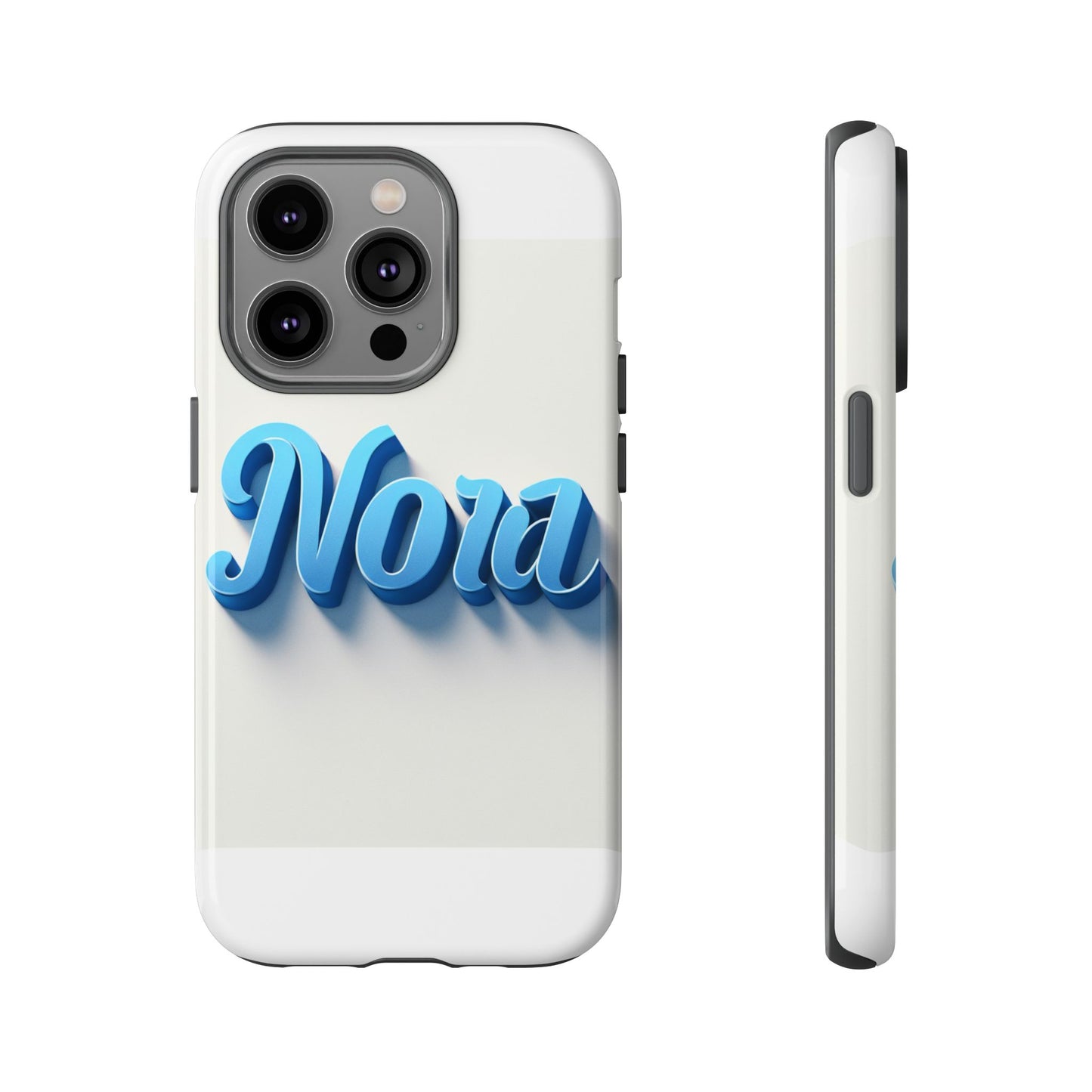 vibrant 3d text phone case in blue with retro design – stylish protection for smartphones, compatible with iphone 13, 14, 15 & 16 – all models including pro, pro max & plus