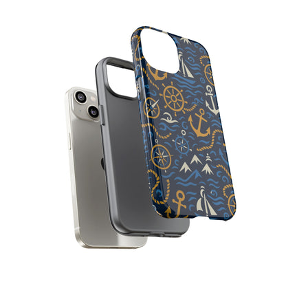 Vibrant Nautical Blue Phone Case with 3D Anchor Design for Stylish Protection Compatible with iPhone 13, 14, 15 & 16 – all models including Pro, Pro Max & Plus