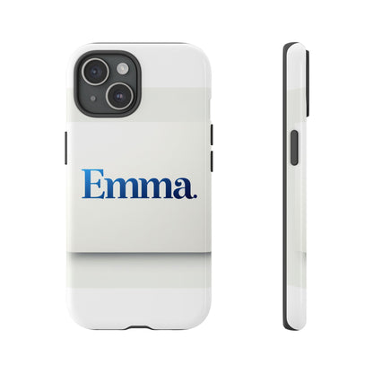 Elegant Personalised Protective Phone Case in White with Blue Typography for Stylish Individuals Compatible with iPhone 13, 14, 15 & 16 – All Models Including Pro, Pro Max & Plus