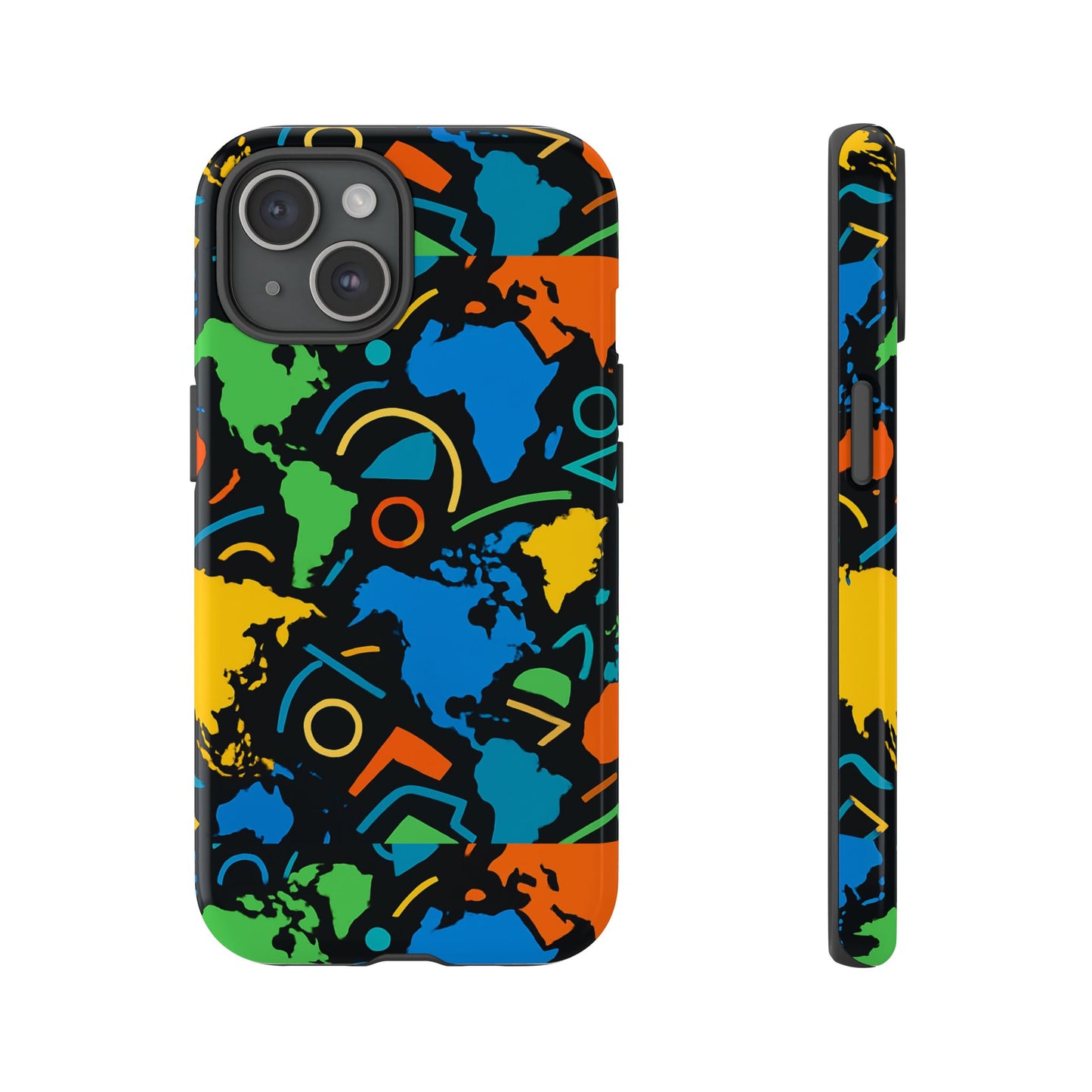 multicolour 3d geometric phone case for stylish protection and individuality compatible with iphone 13, 14, 15 & 16 – all models including pro, pro max & plus