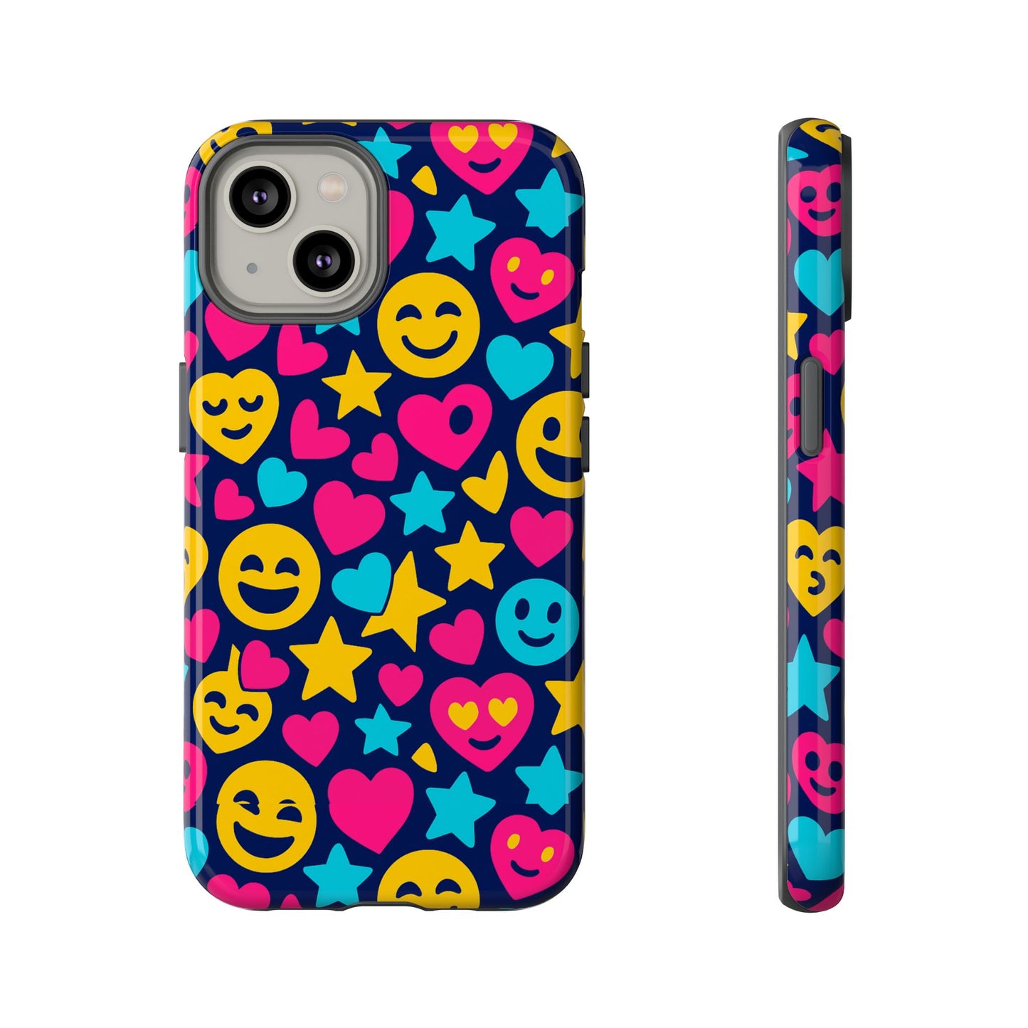vibrant emoji protective phone case with 3d wrap design for fun style and robust protection compatible with iphone 13, 14, 15 & 16 – all models including pro, pro max & plus