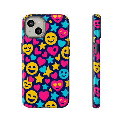 Vibrant Emoji Protective Phone Case with 3D Wrap Design for Fun Style and Robust Protection Compatible with iPhone 13, 14, 15 & 16 – All Models Including Pro, Pro Max & Plus