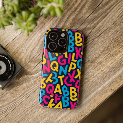 Multicolour 3D Wrap Phone Case with Playful Alphabet Design – Stylish Protection for Smartphones Compatible with iPhone 13, 14, 15 & 16 – All Models Including Pro, Pro Max & Plus
