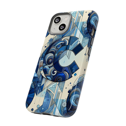 Blue Alphabet C Phone Case for Smartphone Protection with 3D Wrap Design, Shock Absorption, UV Protection, Durable Silicone Material, Suitable for Tech Enthusiasts and Individuality Seekers