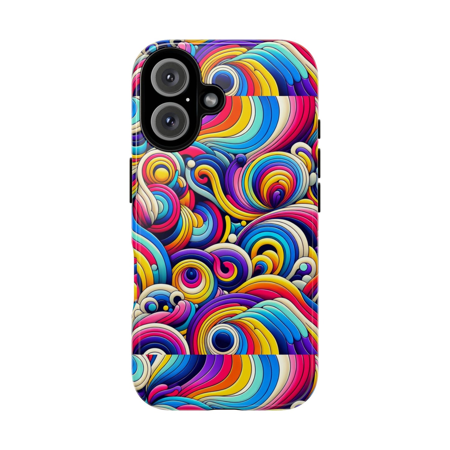 pattern image 5 vibrant shockproof phone case for anime and comic fans - colourful abstract art style, durable protective cover compatible with iphone 13, 14, 15 & 16 – all models including pro, pro max & plus
