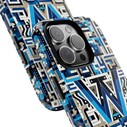 Letter Blue Alphabet W Phone Case for Smartphones Durable Shockproof Protective Cover with 3D Wrap Design for Anime and Comic Style Fans