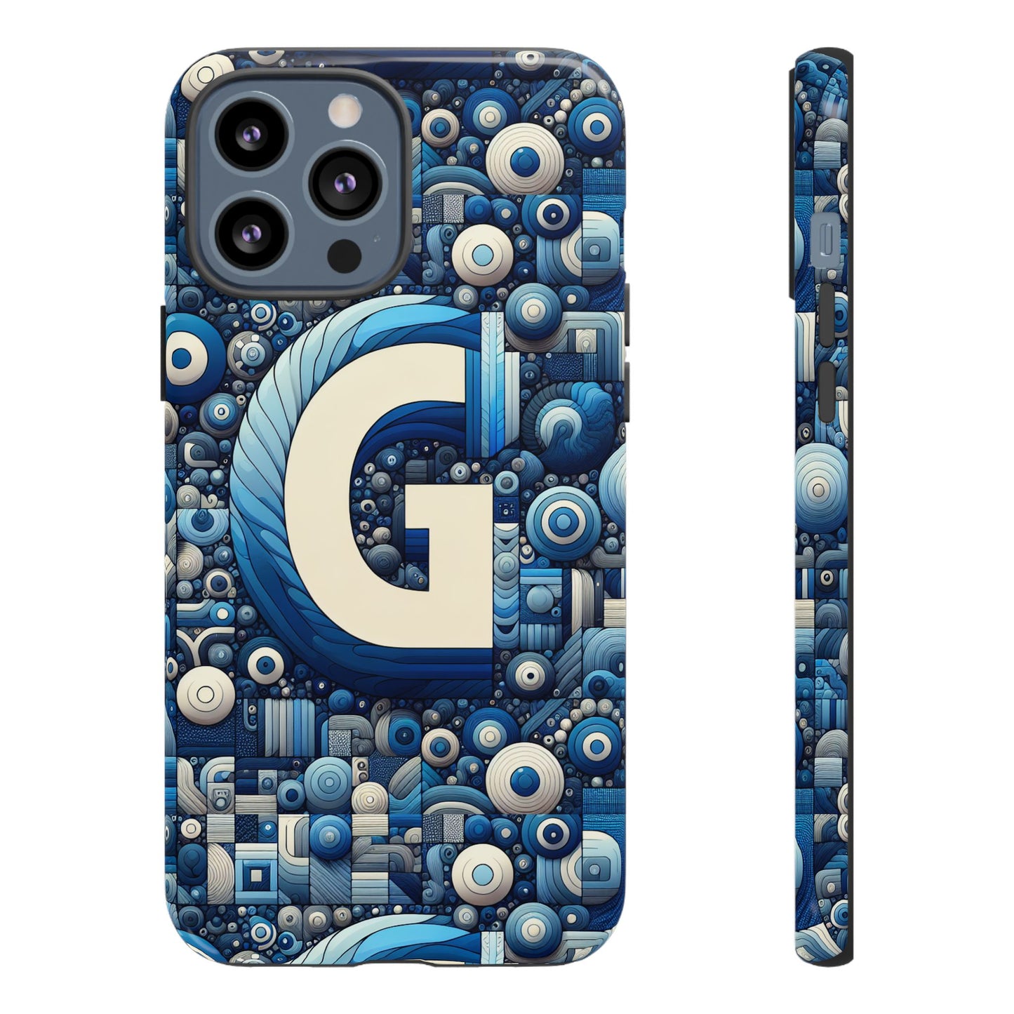 blue alphabet g phone case for iphone and android shockproof protective cover with 3d wrap design and uv protection