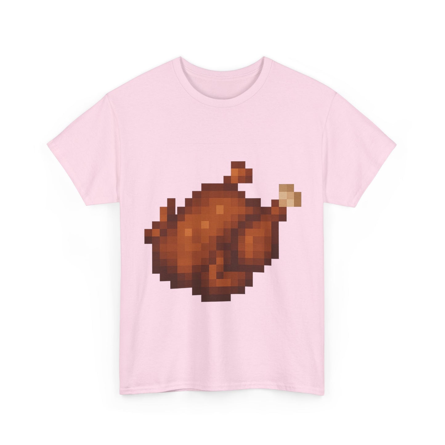 funny pixel turkey unisex heavy cotton tee for gamers - perfect thanksgiving shirt, casual wear, comfortable cotton tee, fun gamer apparel, holiday graphic tee