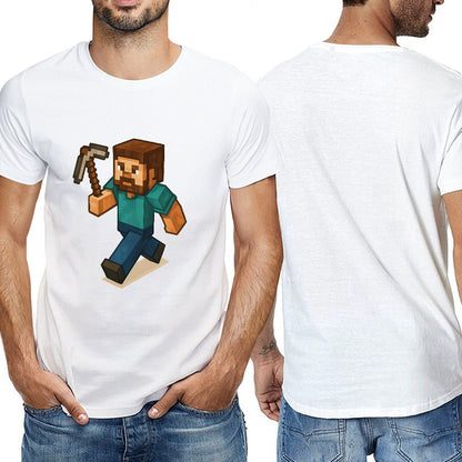 Unisex 100% Cotton Men's Short Sleeve T-Shirt with Unique Double-Sided Print for Fitness Travel Events Casual Wear Gift for Him Comfortable Breathable Stylish Trendy Fashion