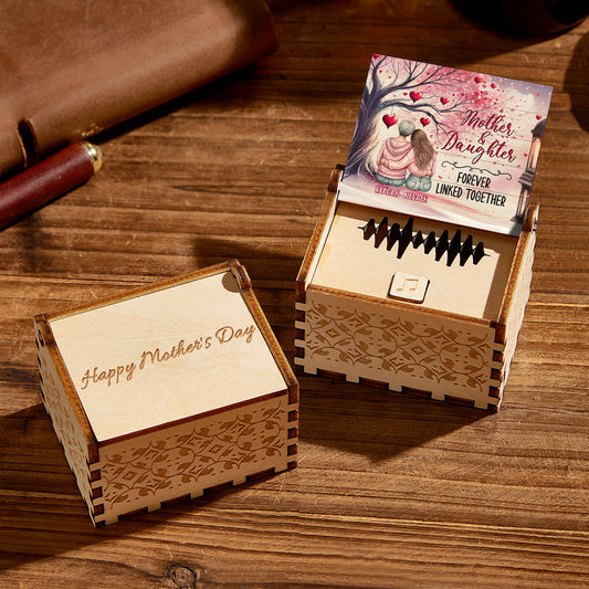 Personalized Wooden Music Box Custom Music Box Gift for Mother, Unique Keepsake with Voice Recording and Long-Lasting Battery, Ideal for Mother's Day and Special Occasions