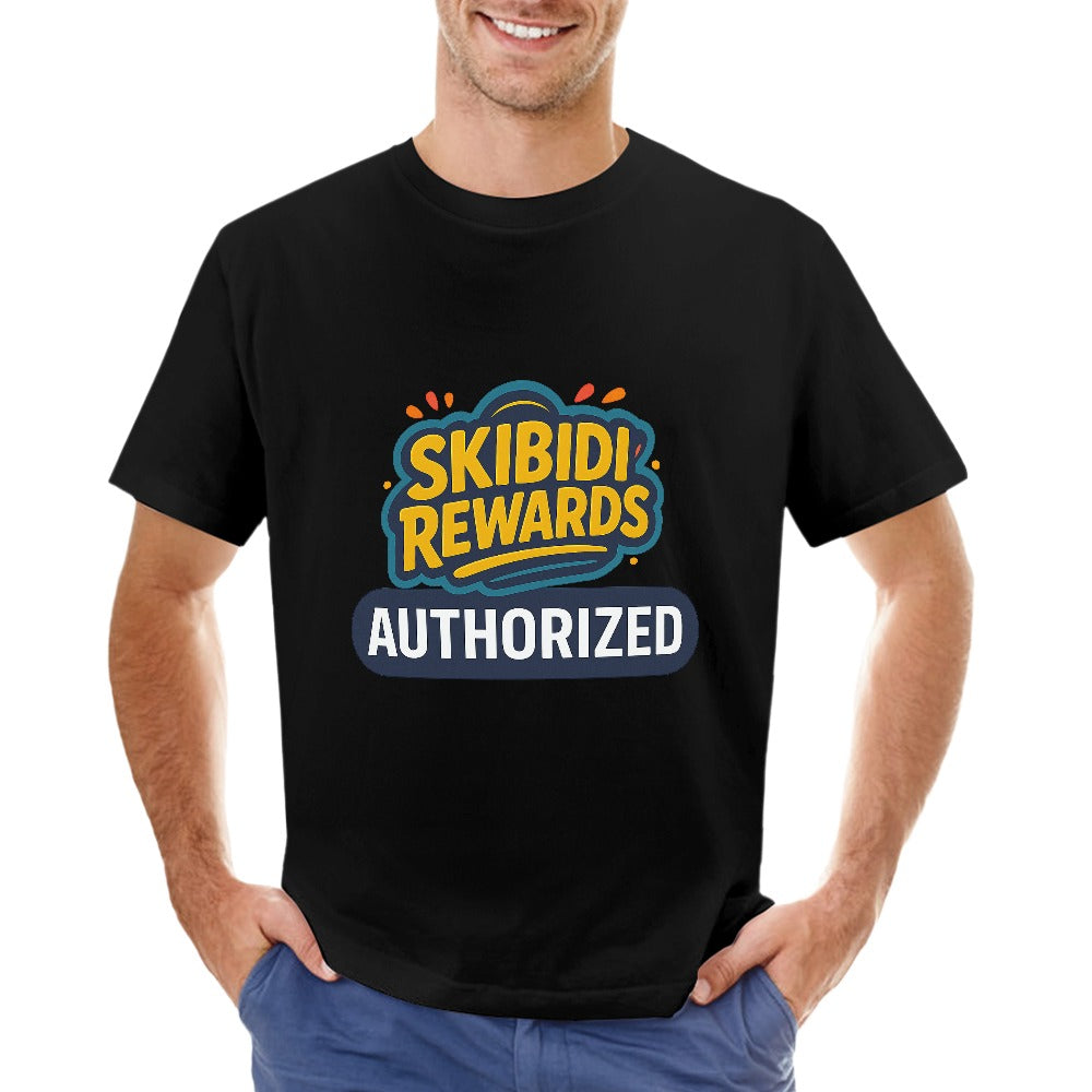 men's t-shirt 100% cotton skibidi rewards authorized graphic tee for casual wear, comfortable fit, vibrant design, ideal for everyday activities and fitness enthusiasts