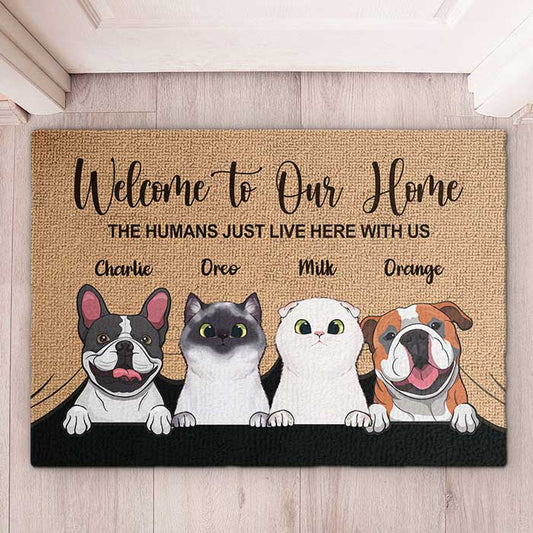 Welcome To The Pet Home - Funny Pet Decorative Doormat For Cats & Dogs