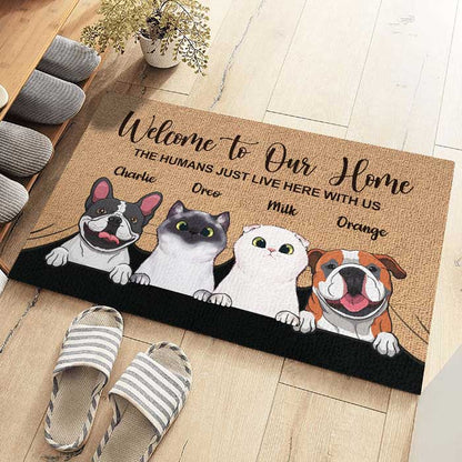 Welcome To The Pet Home - Funny Pet Decorative Doormat For Cats & Dogs