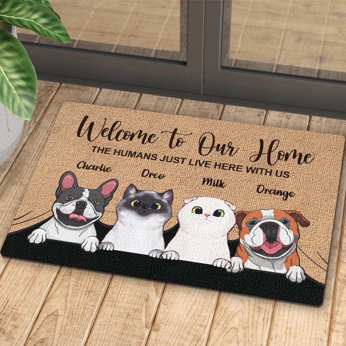 welcome to the pet home - funny pet decorative doormat for cats & dogs