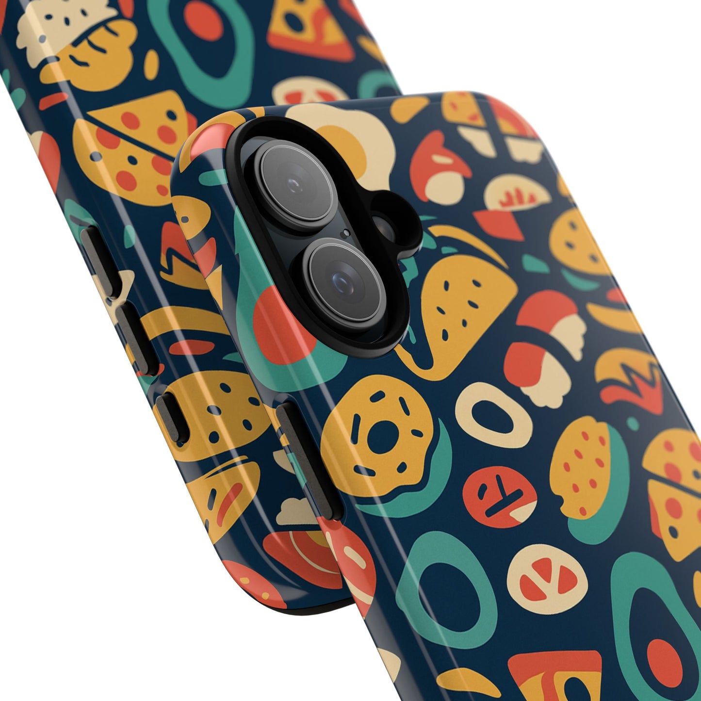 vibrant food-themed protective phone case with 3d design for stylish protection compatible with iphone 13, 14, 15 & 16 – all models including pro, pro max & plus