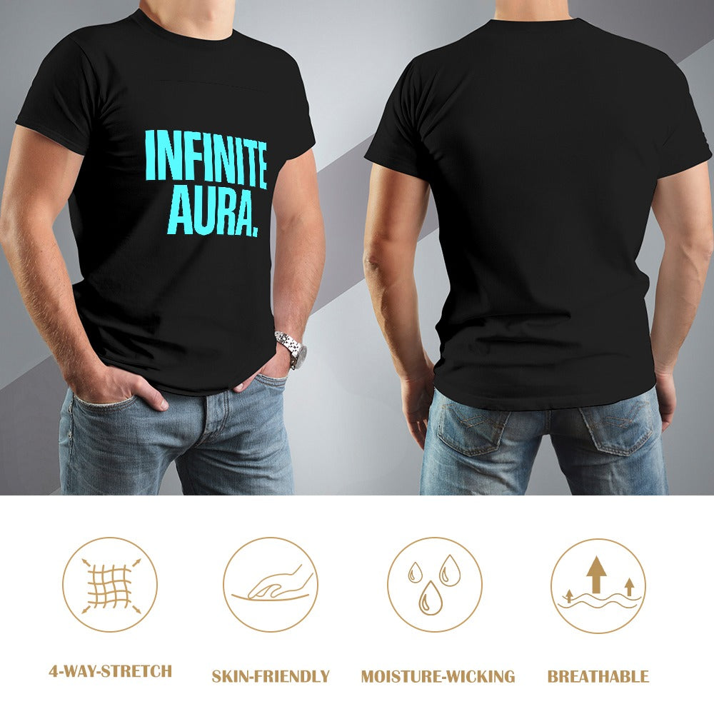men's t-shirt 100% cotton infinite aura graphic tee for casual wear, soft breathable fabric, comfortable fit, stylish design for men, ideal for fitness and leisure activities