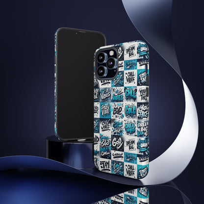 Vibrant 3D Wrap Phone Case in Blue with Playful Retro Design for Stylish Protection Compatible with iPhone 13, 14, 15 & 16 – all models including Pro, Pro Max & Plus