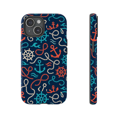 Nautical Themed 3D Wrap Protective Phone Case for Smartphones, Stylish Accessory for Everyday Use, Compatible with iPhone 13, 14, 15 & 16 – all models including Pro, Pro Max & Plus