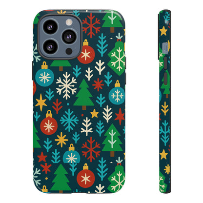 Multicolour 3D Wrap Protective Phone Case with Retro Christmas Design for Stylish Protection – Compatible with iPhone 13, 14, 15 & 16 – All Models Including Pro, Pro Max & Plus