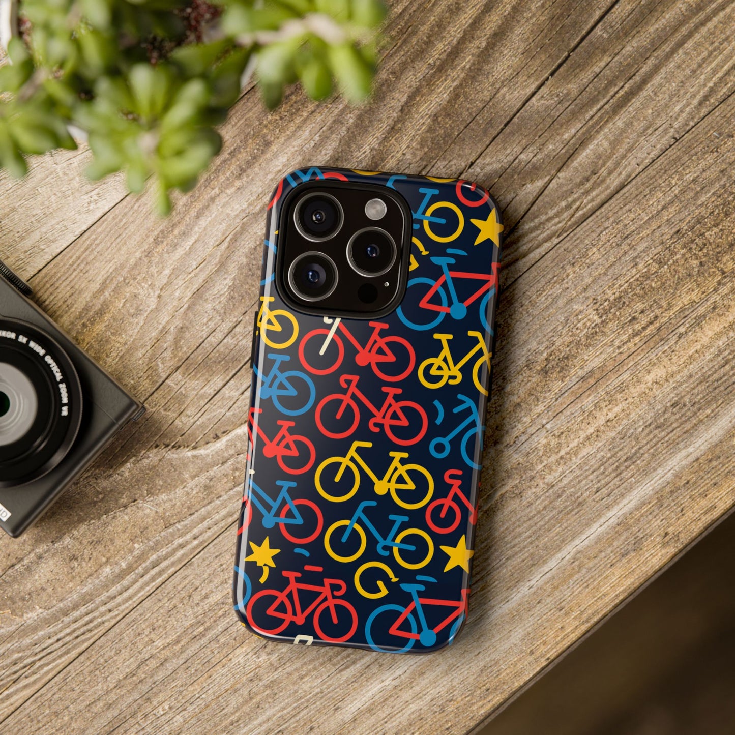 multicolor bicycle pattern protective phone case – vibrant 3d design for stylish protection – compatible with iphone 13, 14, 15 & 16 – all models including pro, pro max & plus