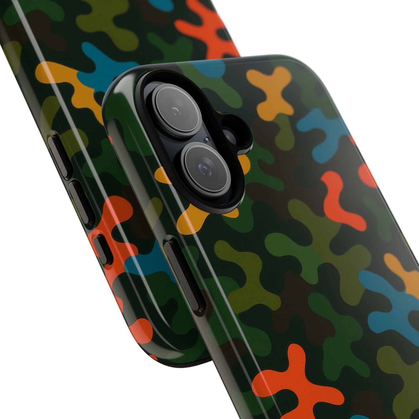 multicolour camouflage 3d wrap protective phone case stylish design for men and women stylish protection compatible with iphone 13, 14, 15 & 16 – all models including pro, pro max & plus