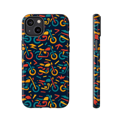Vibrant Multicolour Motorcycle Design Protective Phone Case for Stylish Protection – Compatible with iPhone 13, 14, 15 & 16 – All Models Including Pro, Pro Max & Plus
