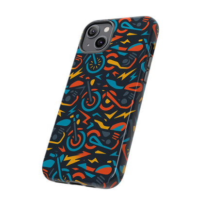 Multicolour 3D Wrap Phone Case with Fun Motorcycle Design, Stylish Protective Accessory for Men and Women, Compatible with iPhone 13, 14, 15 & 16 – all models including Pro, Pro Max & Plus