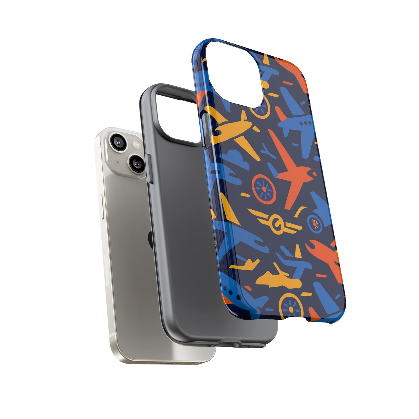 vibrant 3d airplane pattern protective phone case for self-expression and stylish protection compatible with iphone 13, 14, 15 & 16 – all models including pro, pro max & plus
