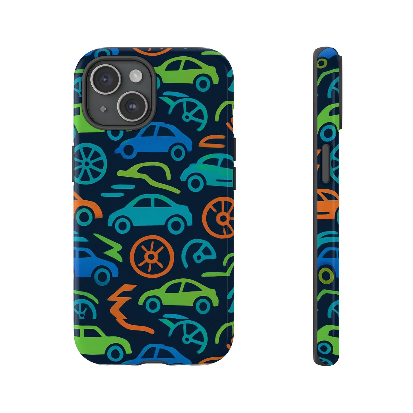 vibrant 3d car design protective phone case for kids and teens - playful multicolour style - stylish protection for everyday use - compatible with iphone 13, 14, 15 & 16 – all models including pro, pro max & plus