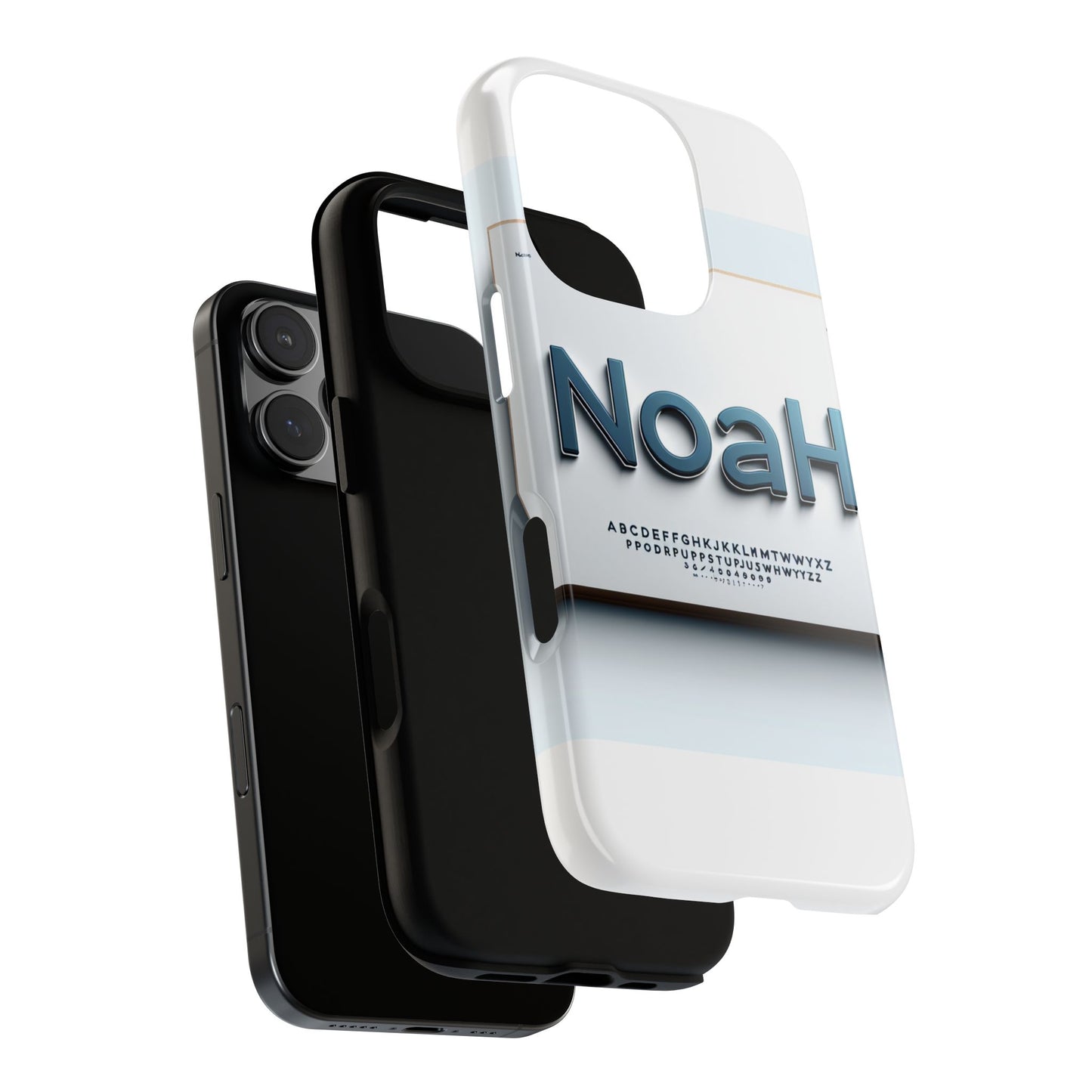 stylish 3d text phone case with modern design in blue – trendy protection for individuals – compatible with iphone 13, 14, 15 & 16 – all models including pro, pro max & plus