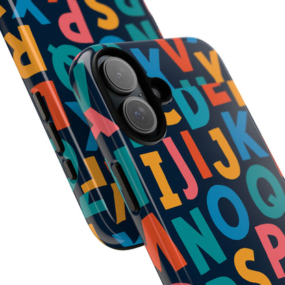 Multicolour 3D Letter Print Protective Phone Case for Creative Style and Individuality Compatible with iPhone 13, 14, 15 & 16 – all models including Pro, Pro Max & Plus