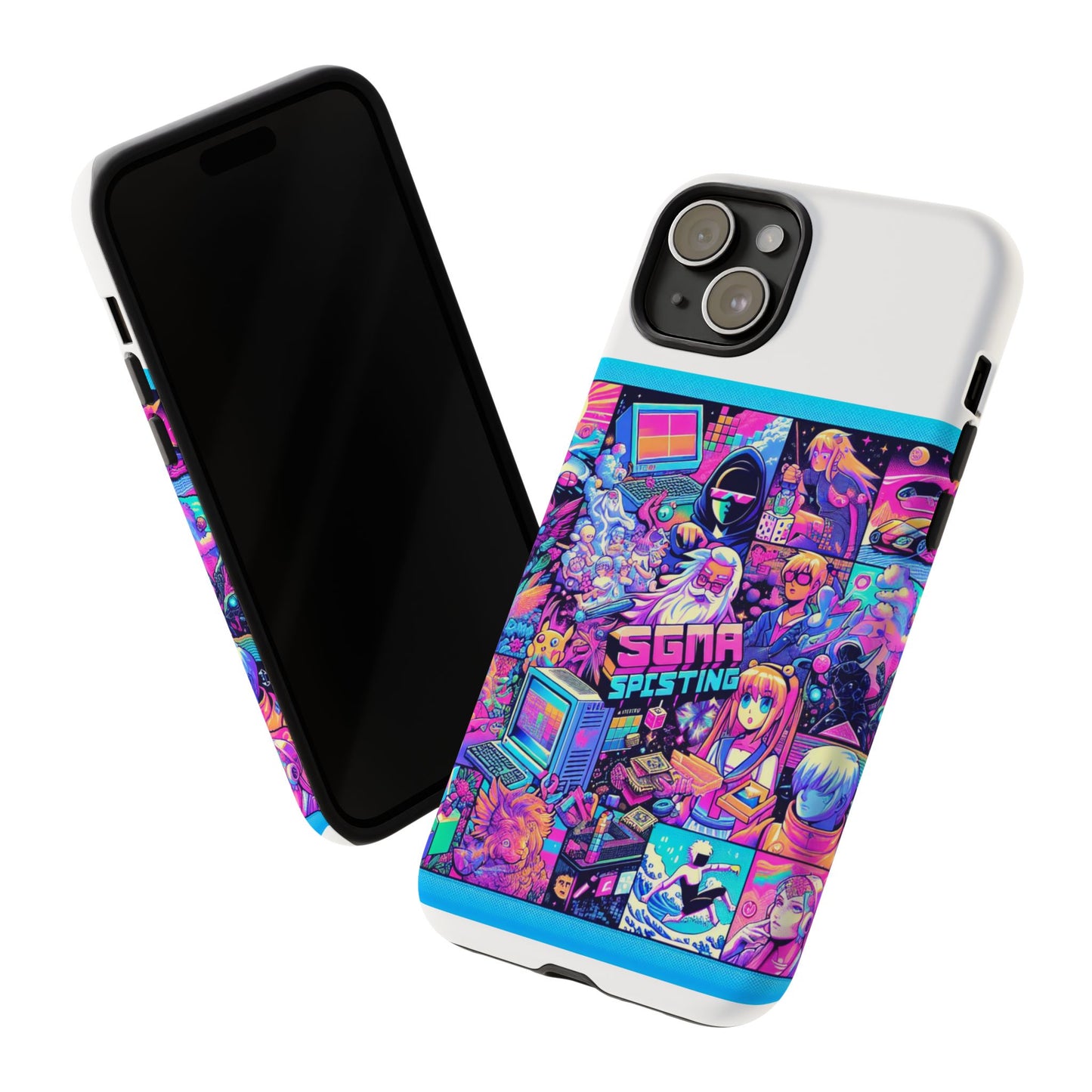 sigma sprinting vibrant protective phone case for smartphones, 3d wrap design with uv protection, durable shock absorbent material, ideal gift for anime and comic lovers