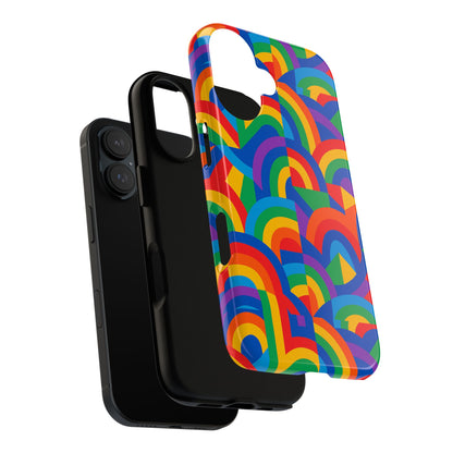 Multicolour Rainbow Protective Phone Case with 3D Design for Stylish Protection Compatible with iPhone 13, 14, 15 & 16 – All Models Including Pro, Pro Max & Plus
