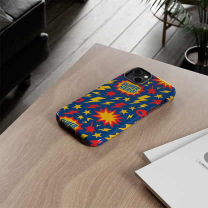 Vibrant 3D Superhero Phone Case – Colourful Retro Design for Kids and Adults – Stylish Protection Compatible with iPhone 13, 14, 15 & 16 – All Models Including Pro, Pro Max & Plus