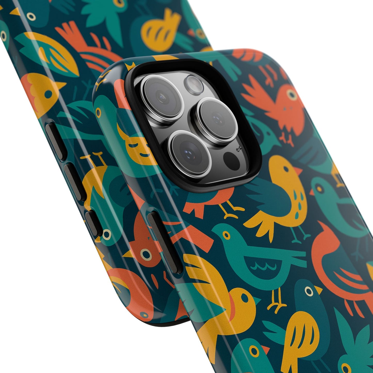 multicolour bird pattern 3d wrap protective phone case – vibrant accessory for self-expression compatible with iphone 13, 14, 15 & 16 – all models including pro, pro max & plus