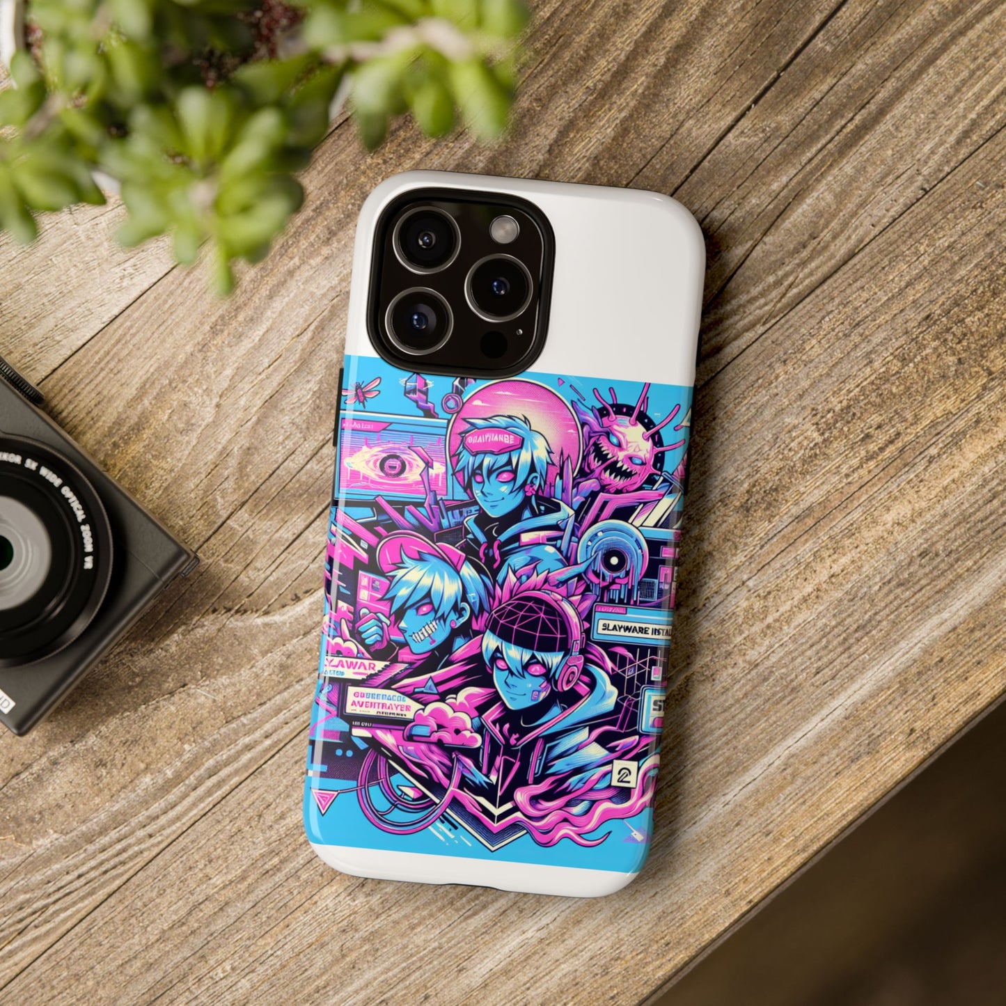 slayware installed protective phone case with 3d wrap design for anime and comic culture lovers
