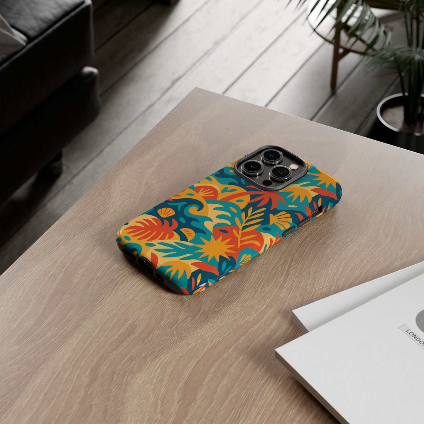 vibrant tropical phone case for stylish protection with 3d wrap design – unisex fashion accessory compatible with iphone 13, 14, 15 & 16 – all models including pro, pro max & plus