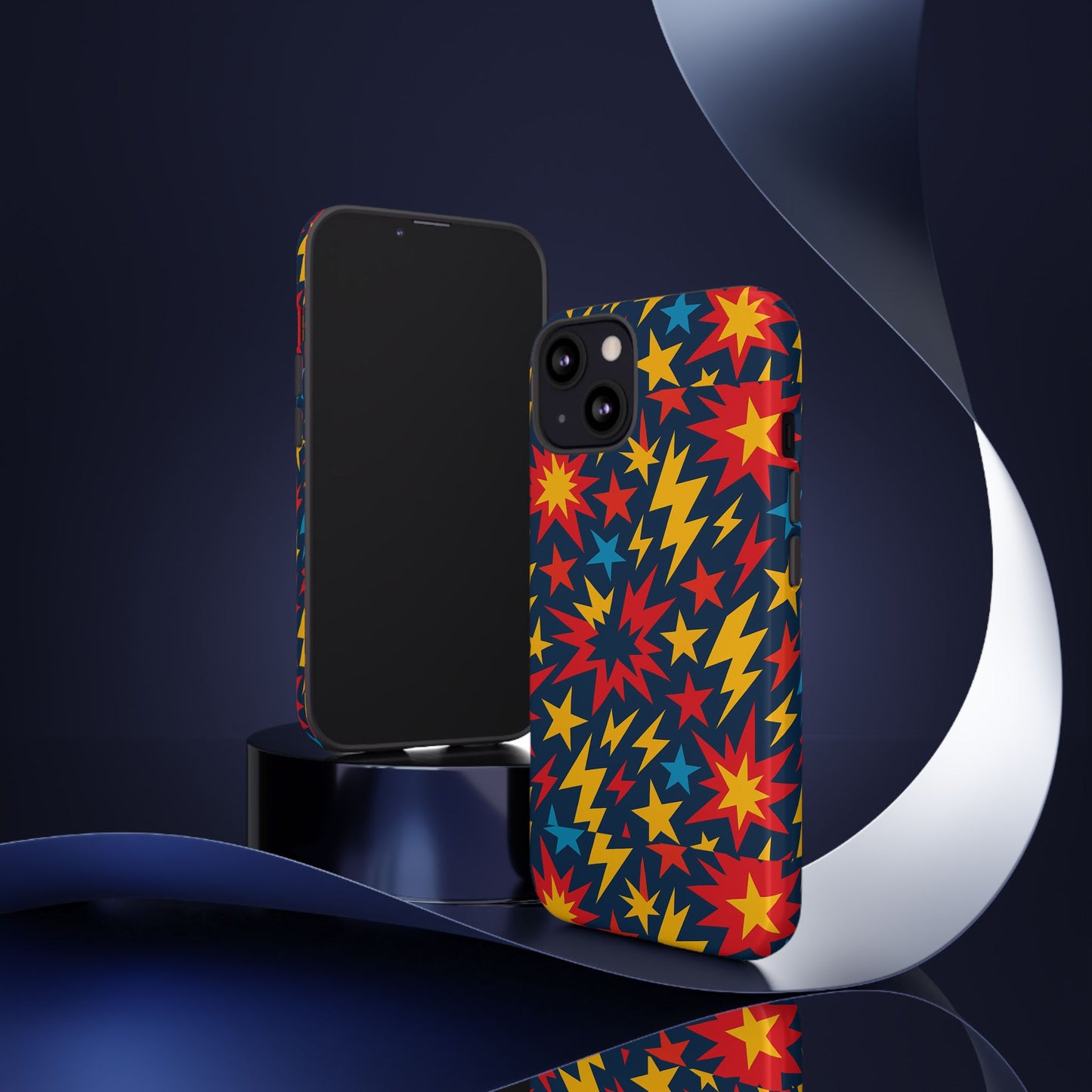 vibrant 3d superhero phone case with colourful lightning design for men and women, stylish protection compatible with iphone 13, 14, 15 & 16 – all models including pro, pro max & plus