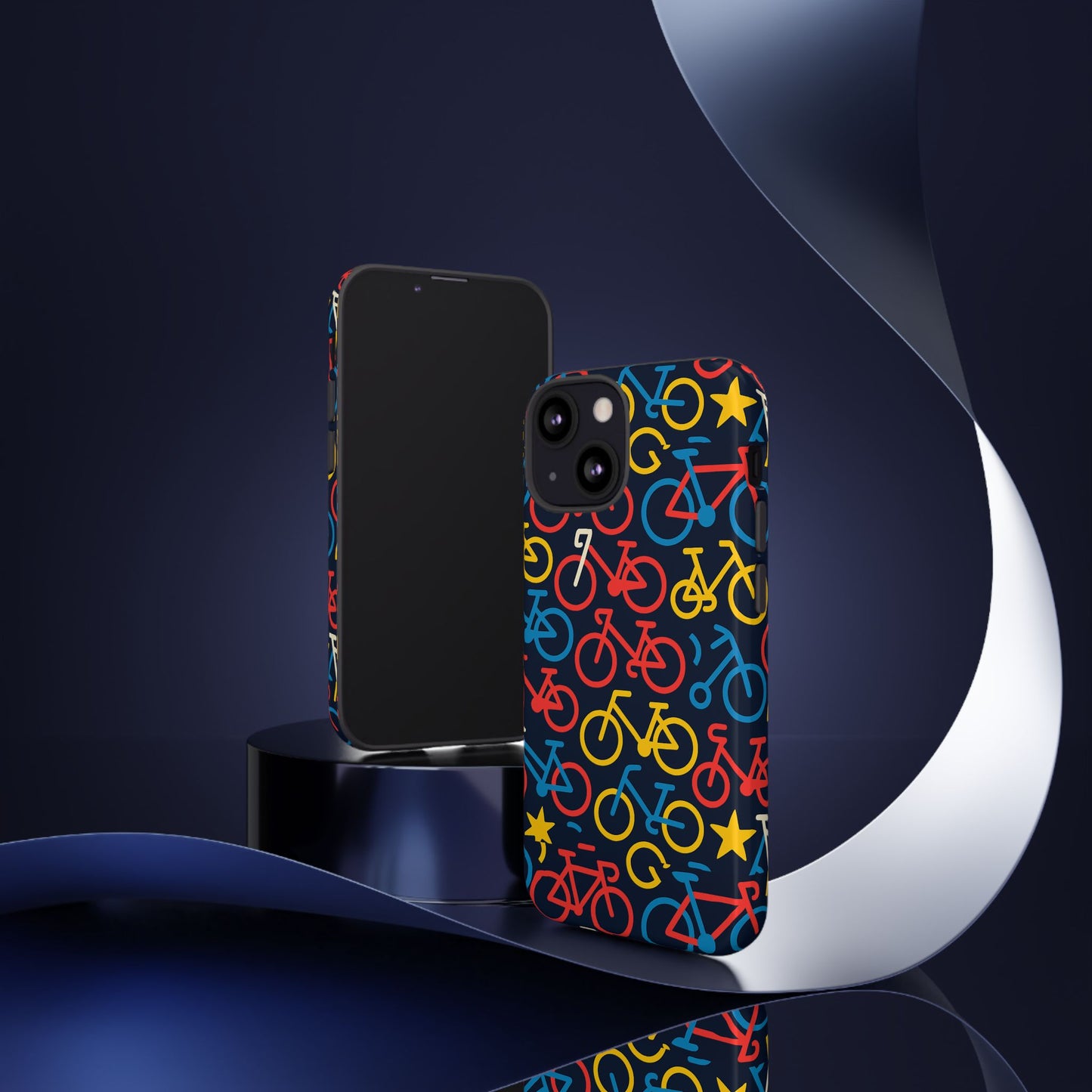 multicolor bicycle pattern protective phone case – vibrant 3d design for stylish protection – compatible with iphone 13, 14, 15 & 16 – all models including pro, pro max & plus