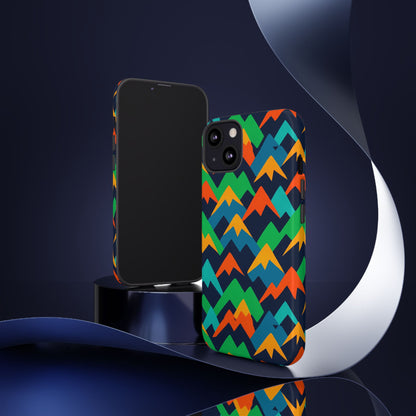 Vibrant Mountain Design Protective Phone Case with Colourful Abstract Pattern for Stylish Protection Compatible with iPhone 13, 14, 15 & 16 – All Models Including Pro, Pro Max & Plus
