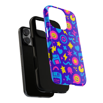 Multicolor Y2K Protective Phone Case with 3D Wrap Design – Fun and Playful Accessory Compatible with iPhone 13, 14, 15 & 16 – All Models Including Pro, Pro Max & Plus