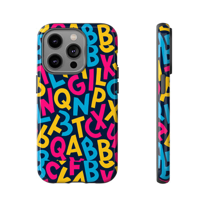 Multicolour 3D Wrap Phone Case with Playful Alphabet Design – Stylish Protection for Smartphones Compatible with iPhone 13, 14, 15 & 16 – All Models Including Pro, Pro Max & Plus