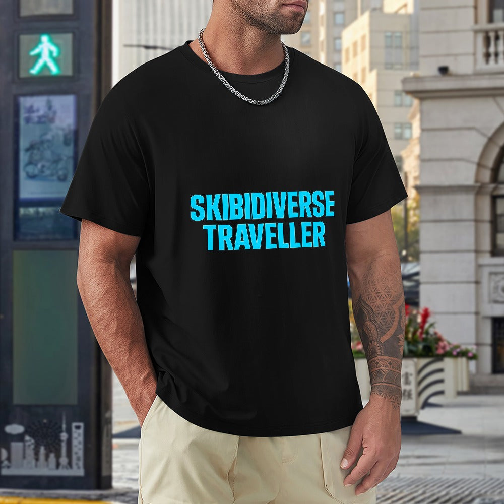 men's t-shirt 100% cotton skibidiverse traveller graphic t-shirt - casual comfort tee for men, vibrant print, relaxed fit, ideal for gym, travel, and everyday wear