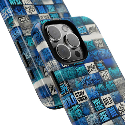 Vibrant 3D Graphic Protective Phone Case with Blue Design – Playful Accessory for Stylish Protection Compatible with iPhone 13, 14, 15 & 16 – all models including Pro, Pro Max & Plus