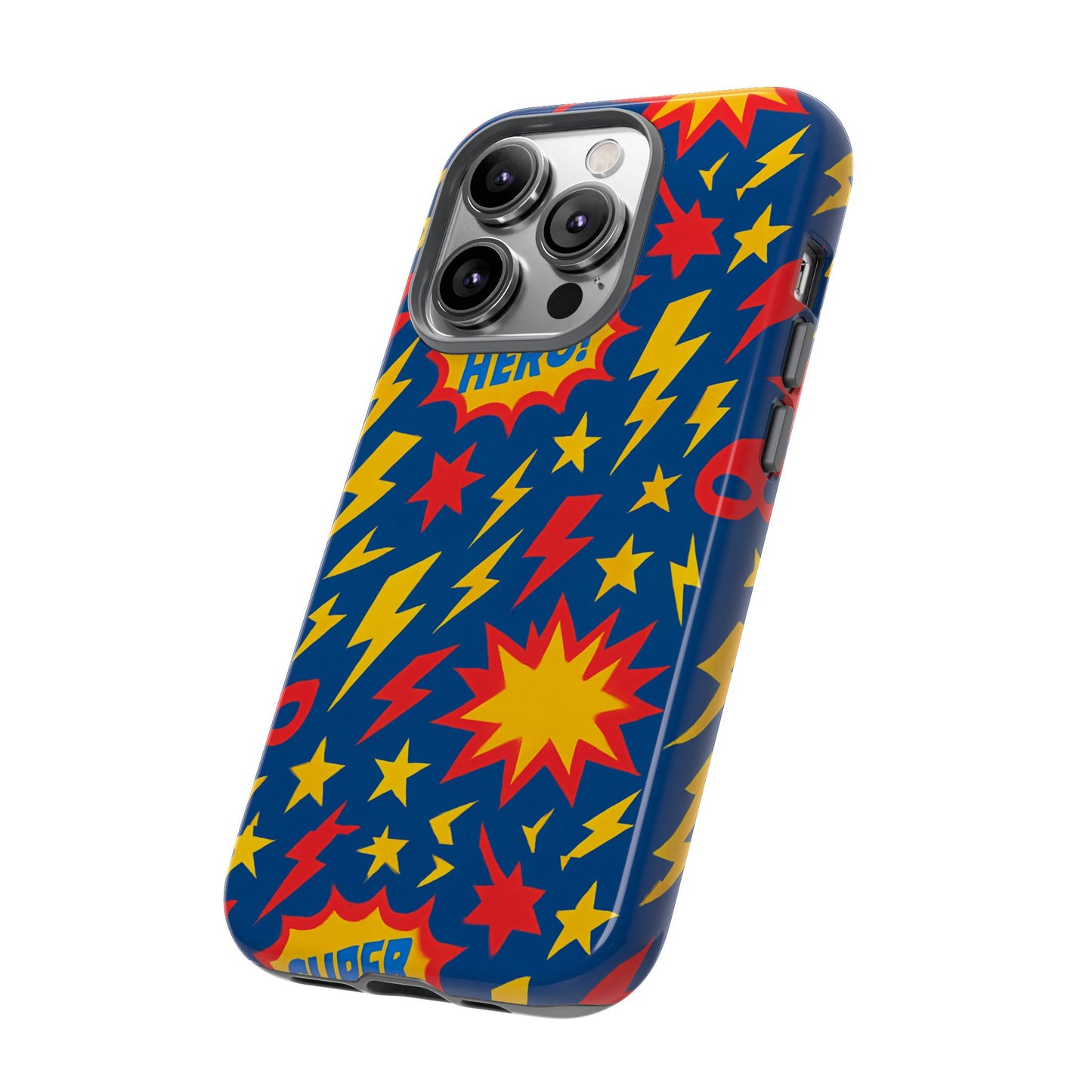 vibrant 3d superhero phone case – colourful retro design for kids and adults – stylish protection compatible with iphone 13, 14, 15 & 16 – all models including pro, pro max & plus
